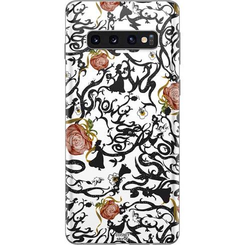 Disney Snow White Roses and Character Silhouette Galaxy S10 Skin