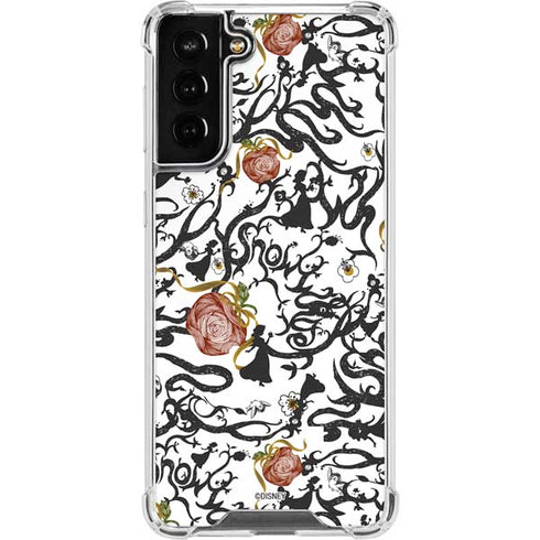 Disney Snow White Roses and Character Silhouette Galaxy S21 FE Clear Case