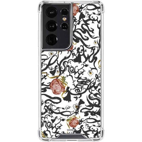 Disney Snow White Roses and Character Silhouette Galaxy S21 Ultra 5G Clear Case