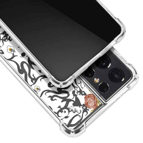 Disney Snow White Roses and Character Silhouette Galaxy S21 Ultra 5G Clear Case