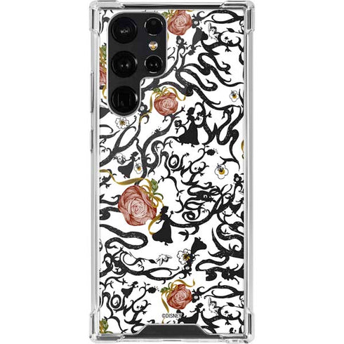 Disney Snow White Roses and Character Silhouette Galaxy S22 Ultra Clear Case