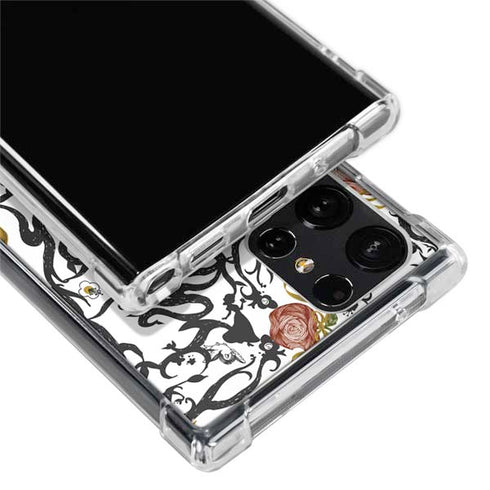 Disney Snow White Roses and Character Silhouette Galaxy S22 Ultra Clear Case