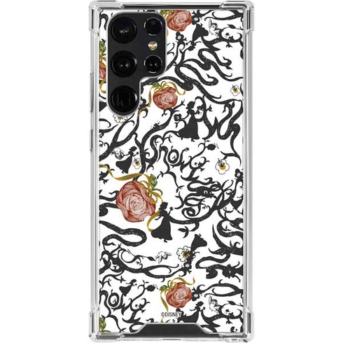 Disney Snow White Roses and Character Silhouette Galaxy S24 Ultra Clear Case