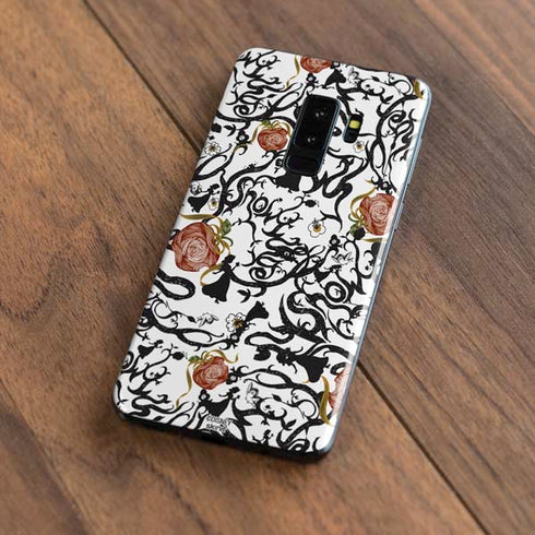 Disney Snow White Roses and Character Silhouette Galaxy S9 Plus Skin