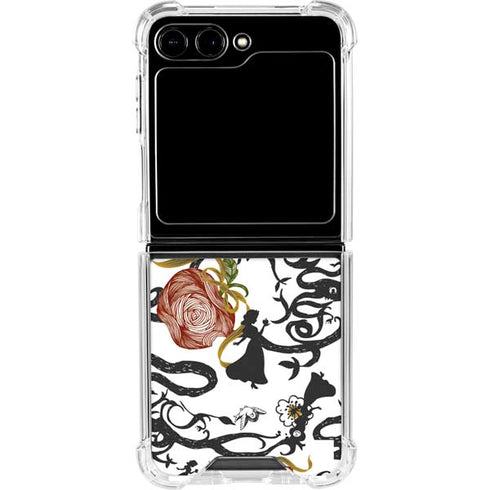 Disney Snow White Roses and Character Silhouette Galaxy Z Flip5 5G Clear Case
