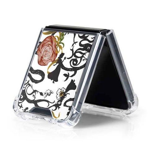 Disney Snow White Roses and Character Silhouette Galaxy Z Flip5 5G Clear Case