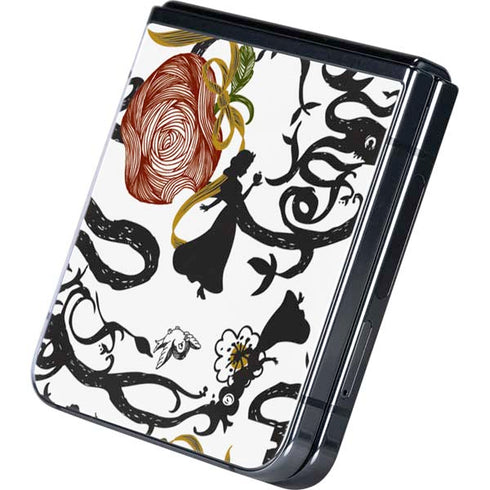 Disney Snow White Roses and Character Silhouette Galaxy Z Flip5 5G Skin