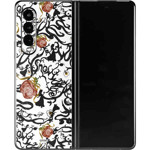 Disney Snow White Roses and Character Silhouette Galaxy Z Fold3 5G Skin