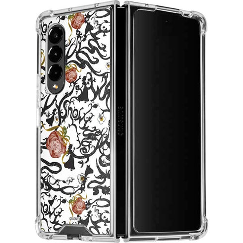 Disney Snow White Roses and Character Silhouette Galaxy Z Fold4 5G Clear Case