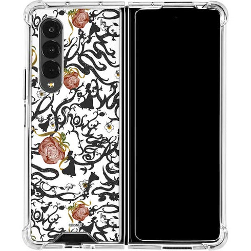 Disney Snow White Roses and Character Silhouette Galaxy Z Fold4 5G Clear Case