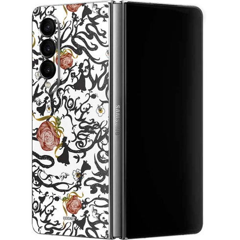 Disney Snow White Roses and Character Silhouette Galaxy Z Fold4 5G Skin
