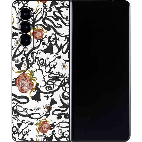 Disney Snow White Roses and Character Silhouette Galaxy Z Fold4 5G Skin