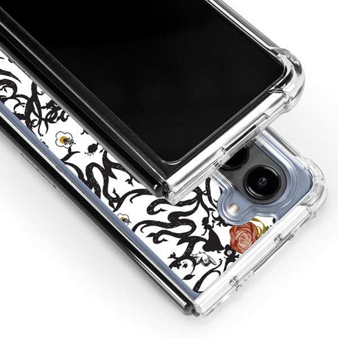 Disney Snow White Roses and Character Silhouette Galaxy Z Fold5 5G Clear Case
