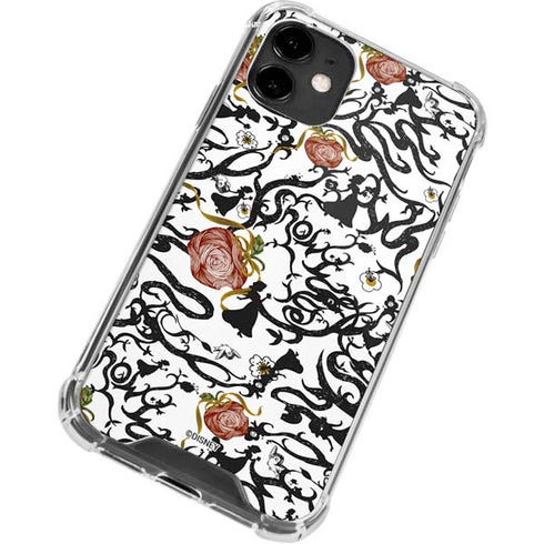 Disney Snow White Roses and Character Silhouette iPhone 12 Clear Case