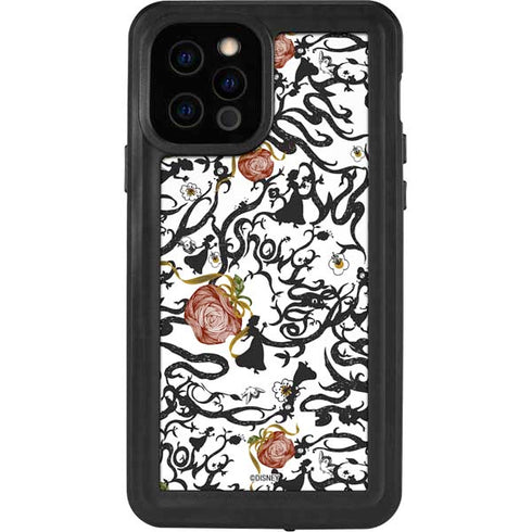 Disney Snow White Roses and Character Silhouette iPhone 12 Pro Waterproof Case