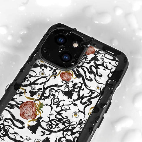 Disney Snow White Roses and Character Silhouette iPhone 13 Mini Waterproof Case