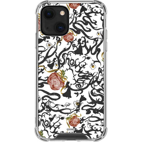 Disney Snow White Roses and Character Silhouette iPhone 14 Plus Clear Case