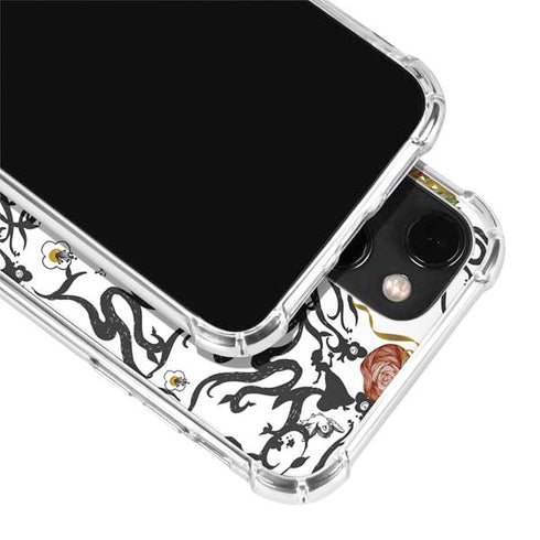 Disney Snow White Roses and Character Silhouette iPhone 14 Plus Clear Case