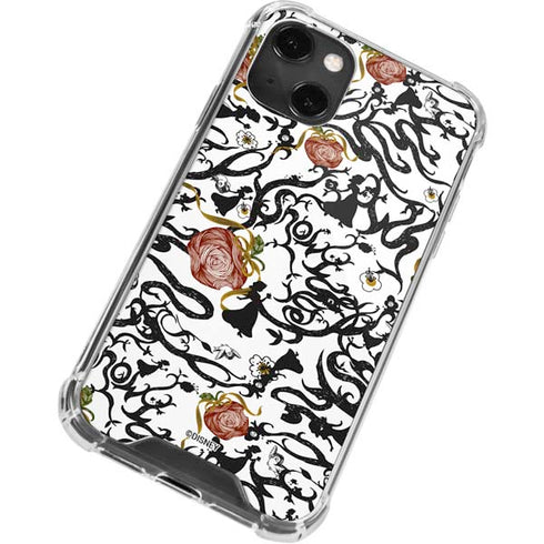 Disney Snow White Roses and Character Silhouette iPhone 14 Plus Clear Case