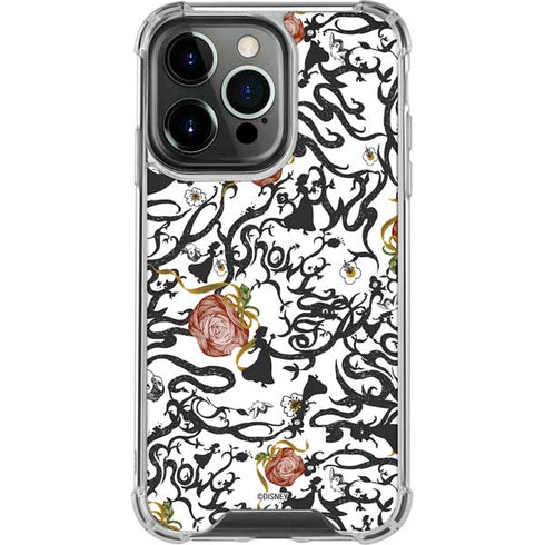 Disney Snow White Roses and Character Silhouette iPhone 15 Pro Clear Case
