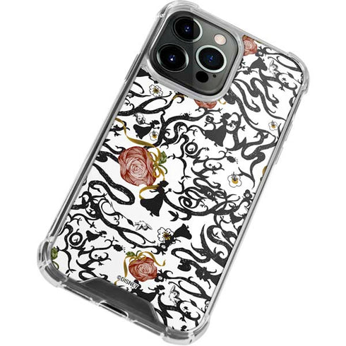 Disney Snow White Roses and Character Silhouette iPhone 15 Pro Clear Case