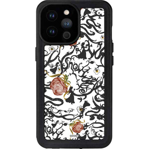 Disney Snow White Roses and Character Silhouette iPhone 14 Pro Max Waterproof Case