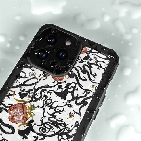Disney Snow White Roses and Character Silhouette iPhone 14 Pro Max Waterproof Case
