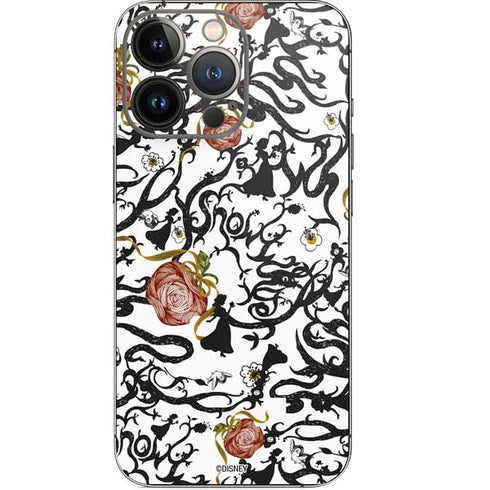 Disney Snow White Roses and Character Silhouette iPhone 14 Pro Skin
