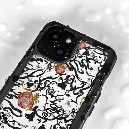 Disney Snow White Roses and Character Silhouette iPhone 15 Waterproof Case