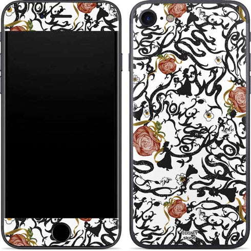 Disney Snow White Roses and Character Silhouette iPhone 8 Skin