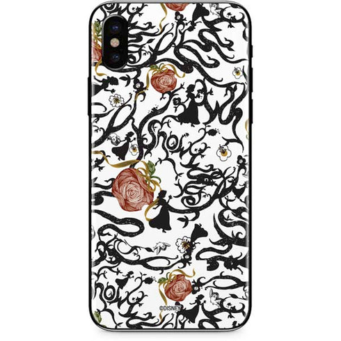 Disney Snow White Roses and Character Silhouette iPhone XS Skin