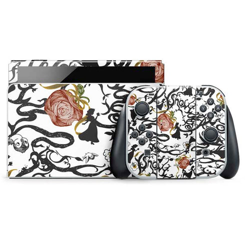 Disney Snow White Roses and Character Silhouette Nintendo Switch OLED (2021) Skin
