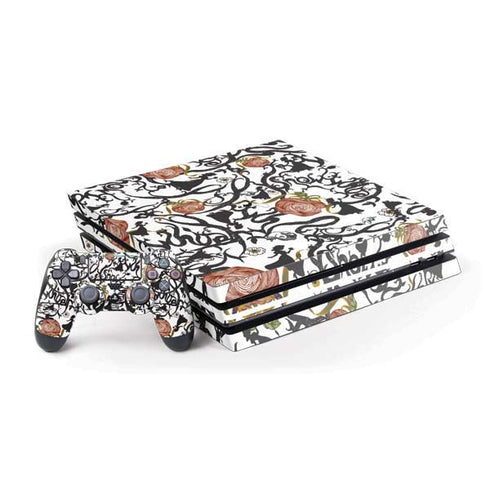 Disney Snow White Roses and Character Silhouette PS4 Pro Bundle Skin