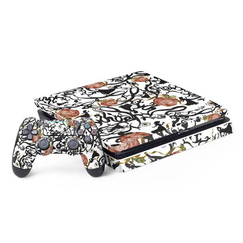 Disney Snow White Roses and Character Silhouette PS4 Slim Bundle Skin