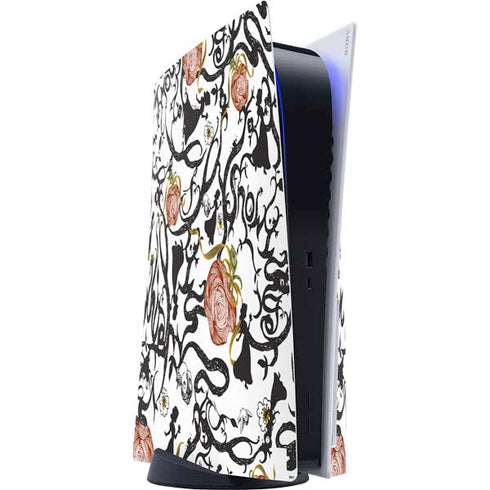 Disney Snow White Roses and Character Silhouette PS5 Console Skin