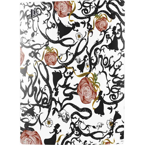 Disney Snow White Roses and Character Silhouette PS5 Console Skin