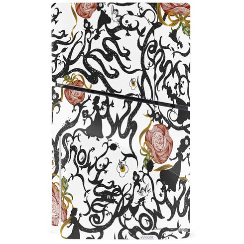 Disney Snow White Roses and Character Silhouette PS5 Slim Disk Console Skin