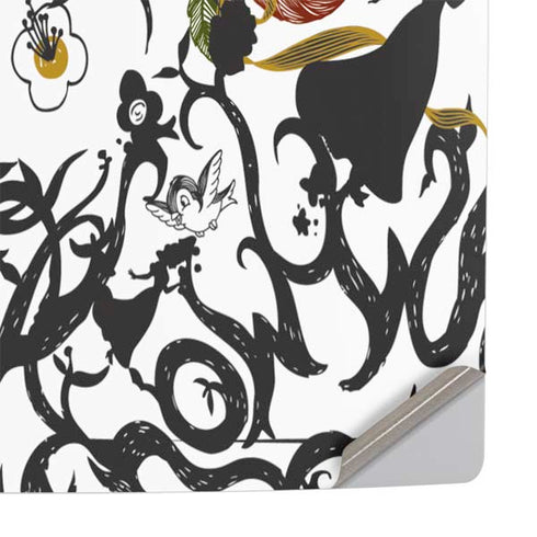 Disney Snow White Roses and Character Silhouette PS5 Slim Digital Edition Console Skin