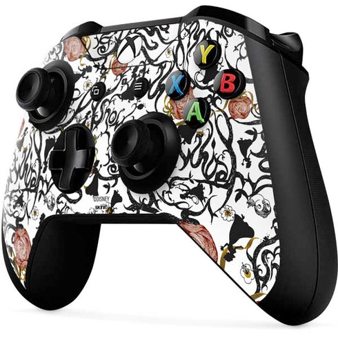 Disney Snow White Roses and Character Silhouette Xbox One X Controller Skin