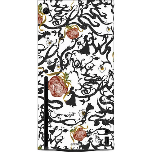 Disney Snow White Roses and Character Silhouette Xbox Series X Console Skin
