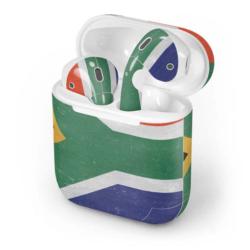 South Africa Flag Distressed Apple AirPods Skin