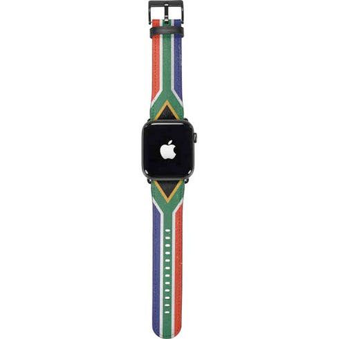 South Africa Flag Distressed Apple Watch Band 42-44mm