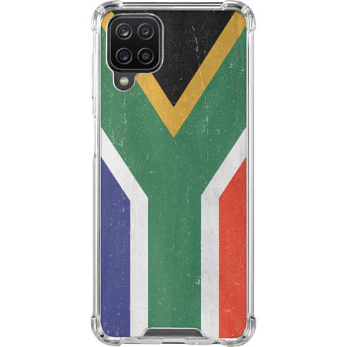 South Africa Flag Distressed Galaxy A12 Clear Case