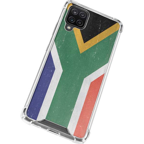 South Africa Flag Distressed Galaxy A12 Clear Case