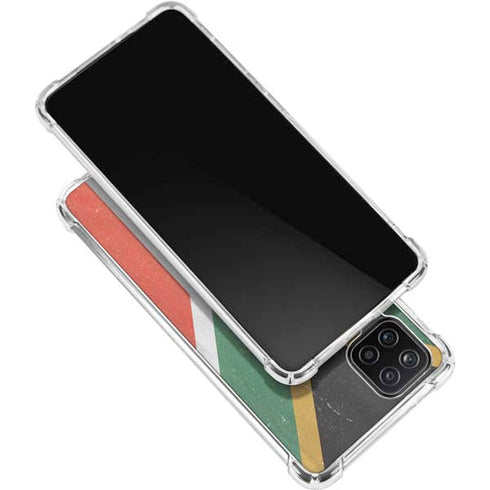 South Africa Flag Distressed Galaxy A12 Clear Case