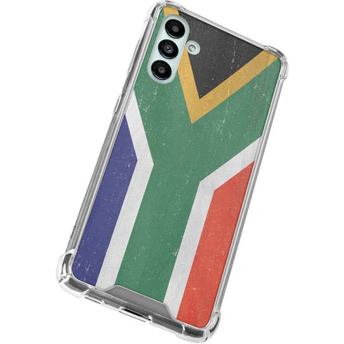 South Africa Flag Distressed Galaxy A13 5G Clear Case