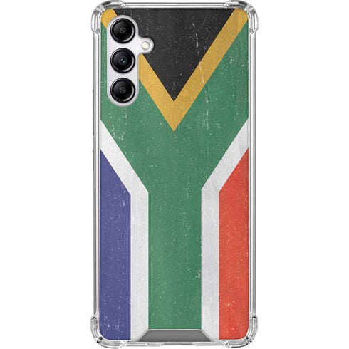 South Africa Flag Distressed Galaxy A15 5G Clear Case