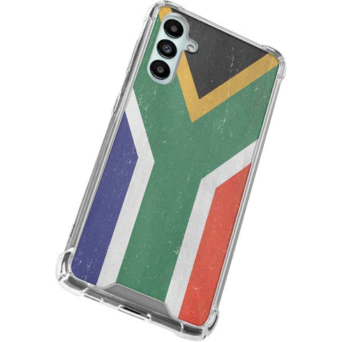 South Africa Flag Distressed Galaxy A15 5G Clear Case