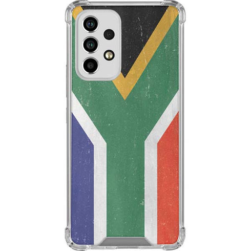 South Africa Flag Distressed Galaxy A53 5G Clear Case