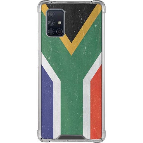 South Africa Flag Distressed Galaxy A71 5G Clear Case